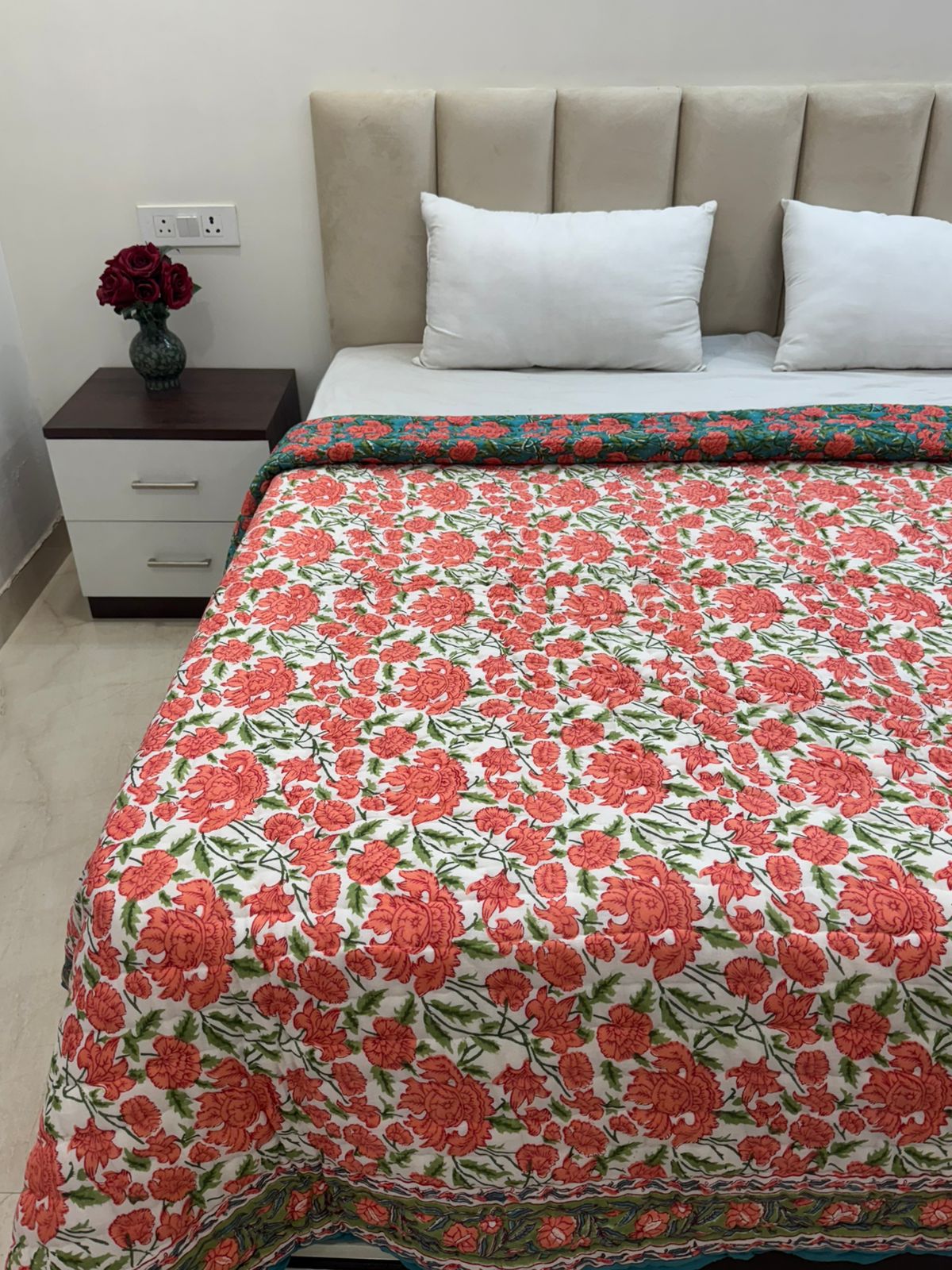 Meadow Ember Reversible Double Bed Quilt