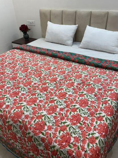 Meadow Ember Reversible Double Bed Quilt
