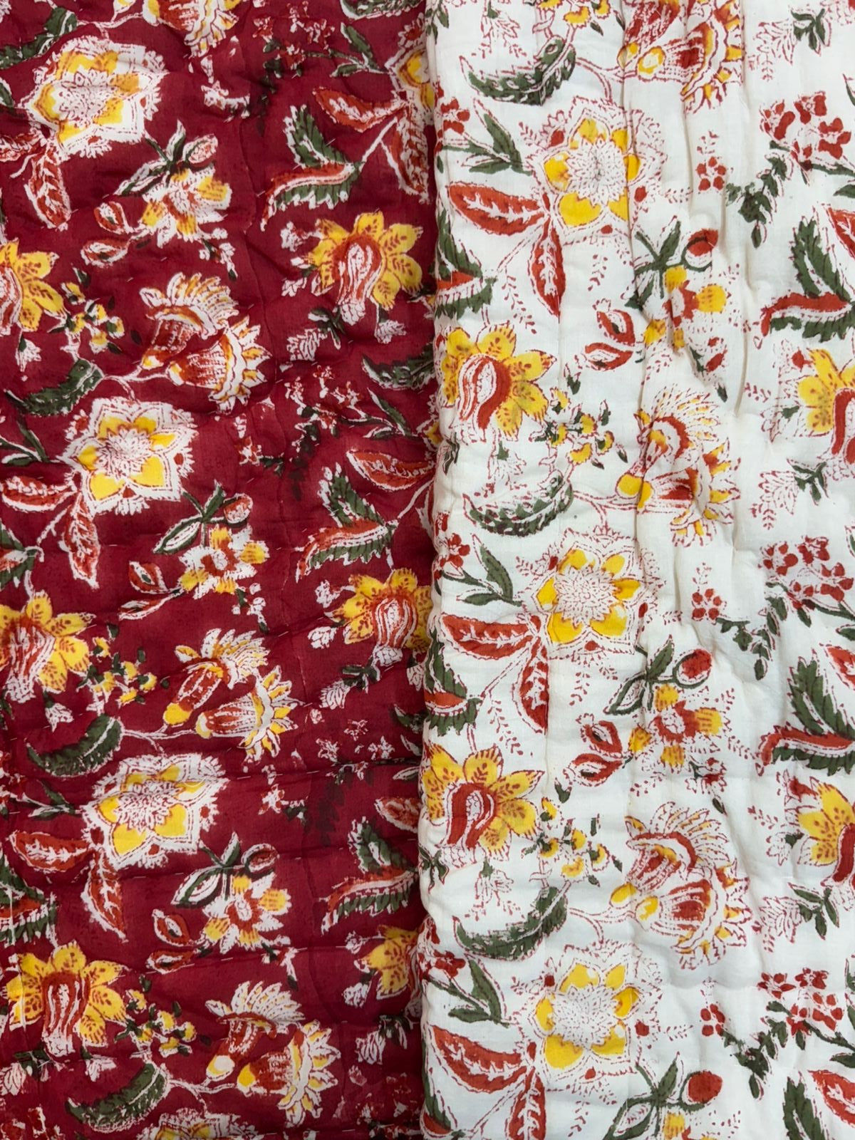 Red Whispers Reversible Double Bed Quilt