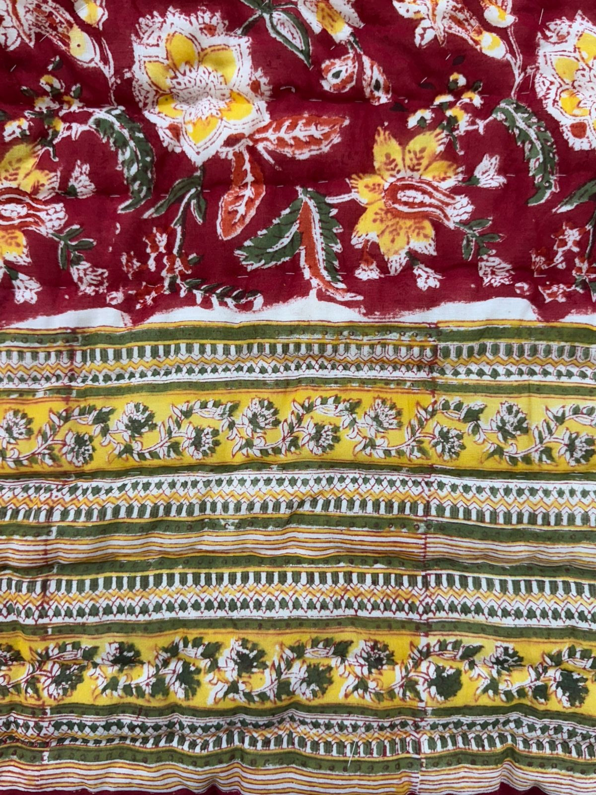 Red Whispers Reversible Double Bed Quilt