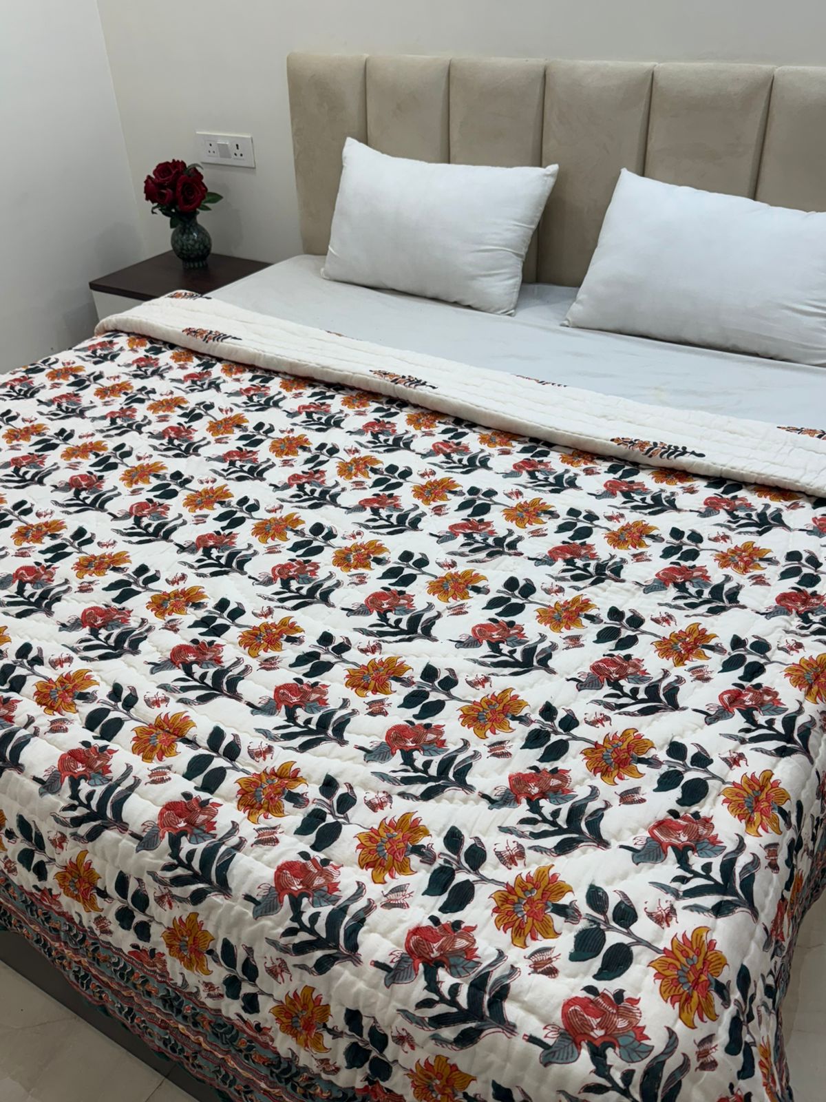 Amber Whispers Reversible Double Bed Quilt