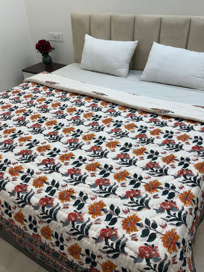 Amber Whispers Reversible Double Bed Quilt