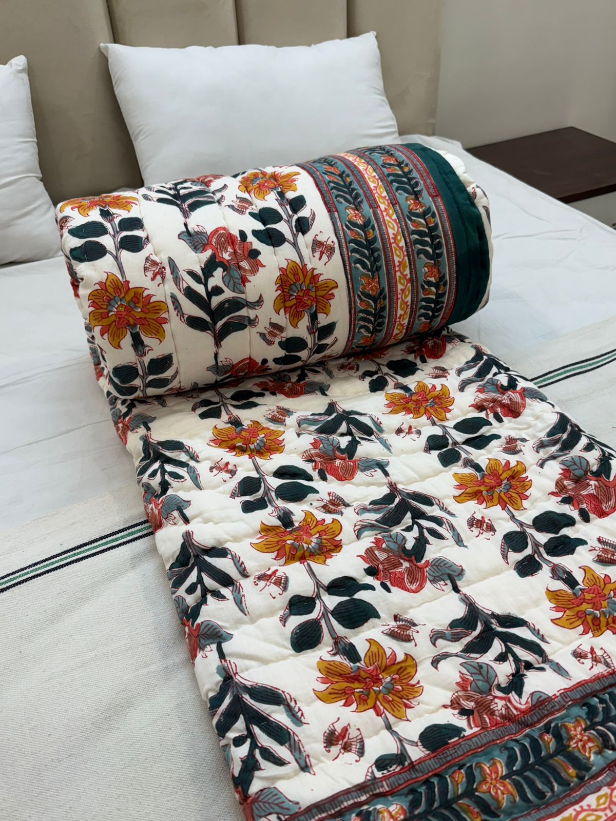 Amber Whispers Reversible Double Bed Quilt