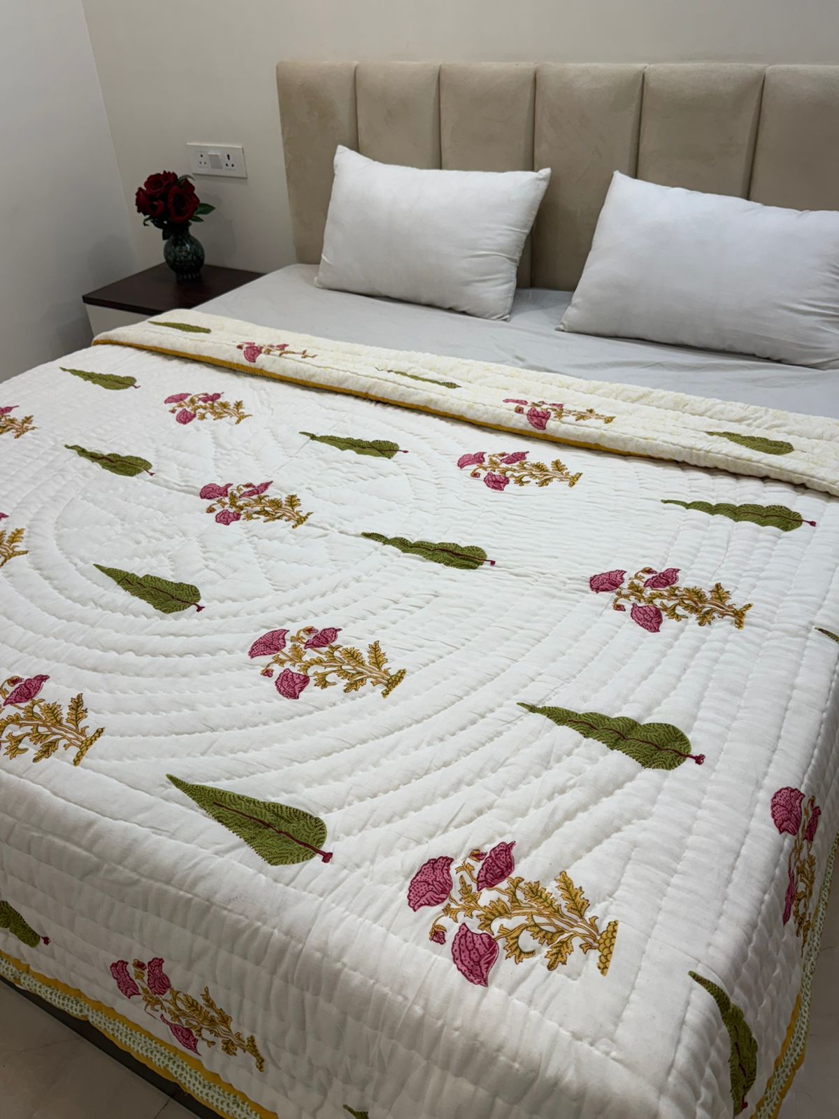 Spring Bouquet Reversible Double Bed Quilt