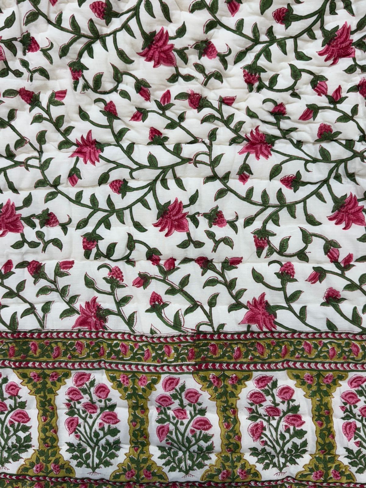 Rosy Petals Reversible Double Bed Quilt