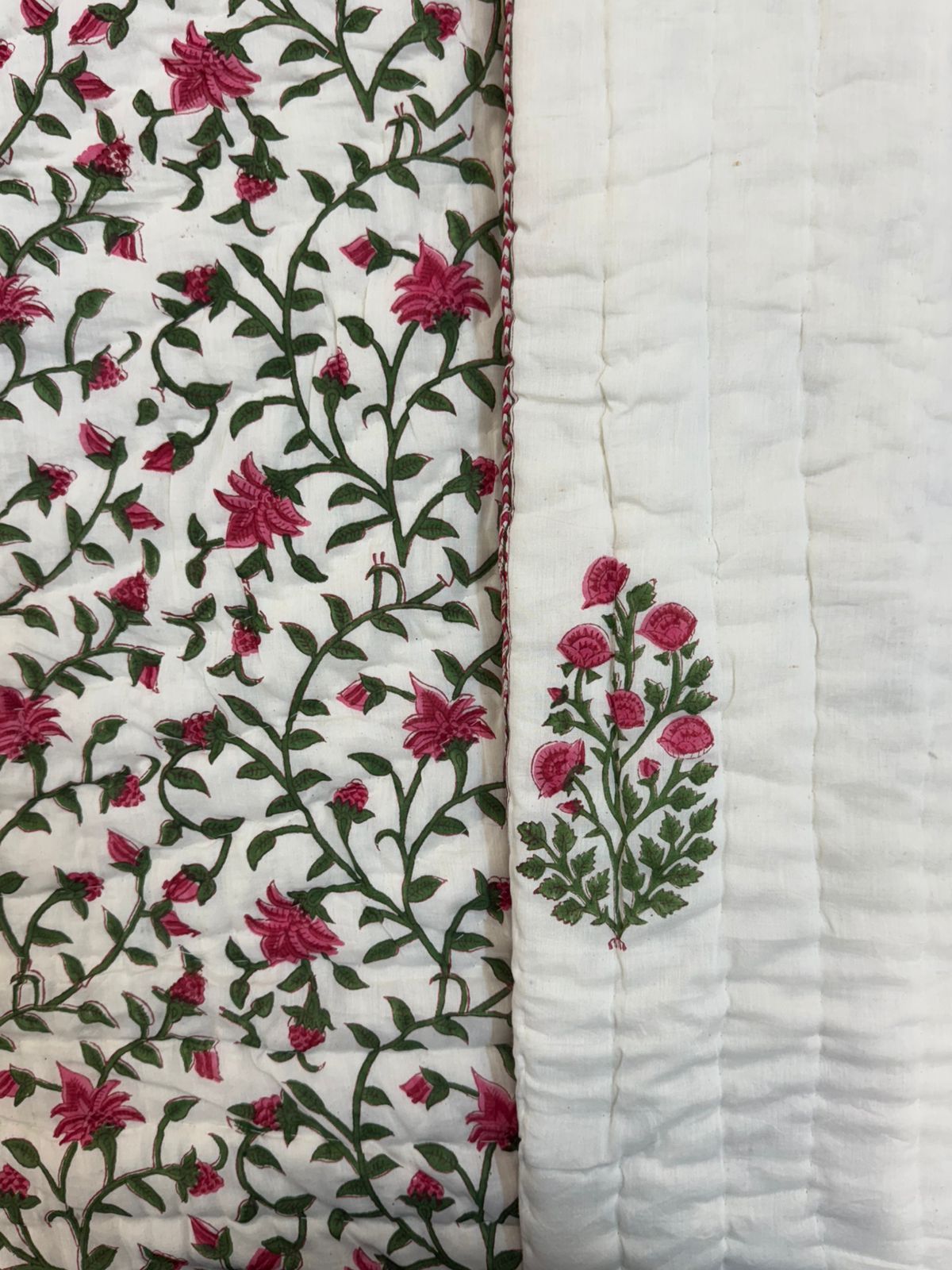 Rosy Petals Reversible Double Bed Quilt