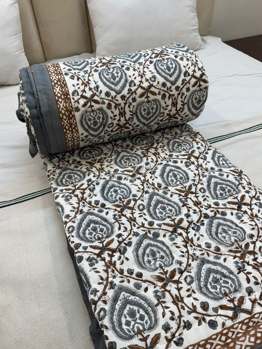 Gray Meadows Reversible Double Bed Quilt