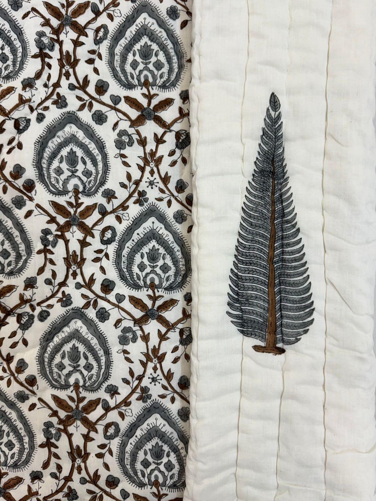 Gray Meadows Reversible Double Bed Quilt