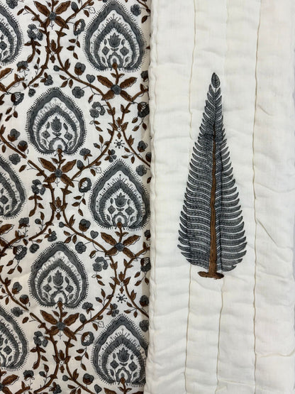 Gray Meadows Reversible Double Bed Quilt