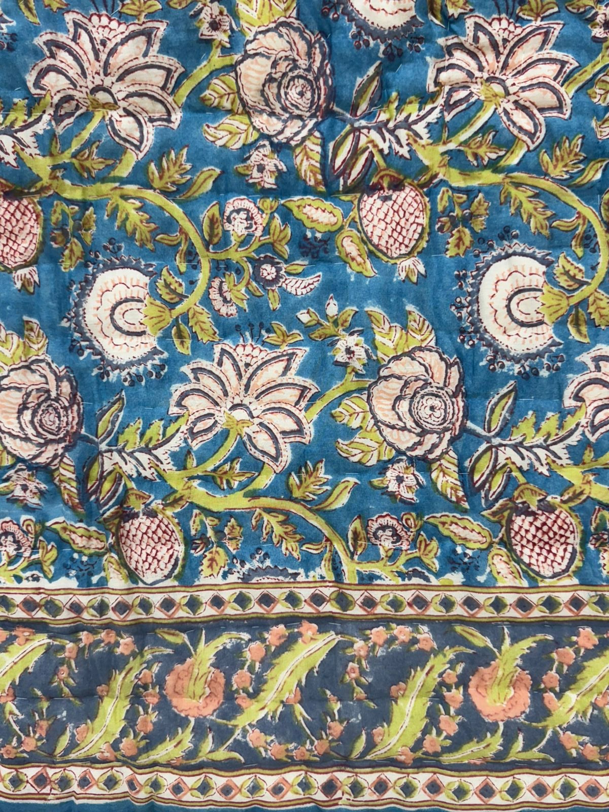 Blue Vines Reversible Double Bed Quilt