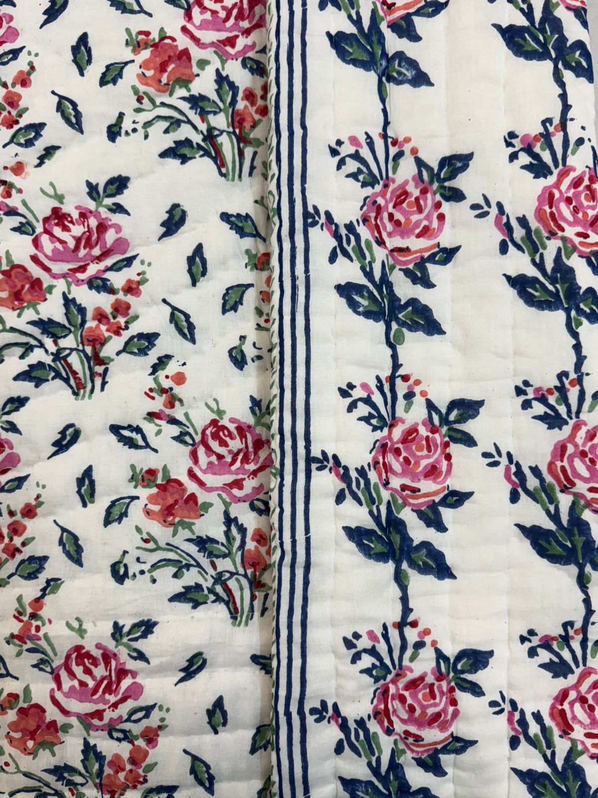 Rose Vines Bouquet Reversible Double Bed Quilt