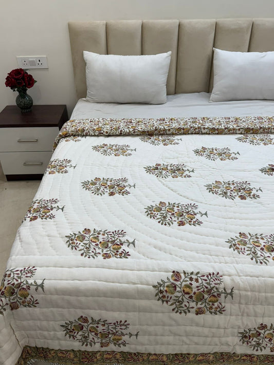 Persian Pomegranate Reversible Double Bed Quilt