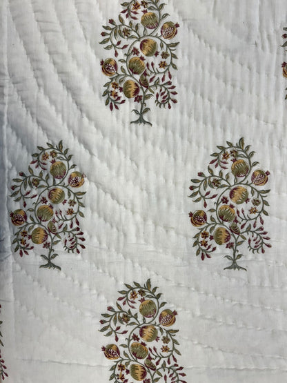 Persian Pomegranate Reversible Double Bed Quilt