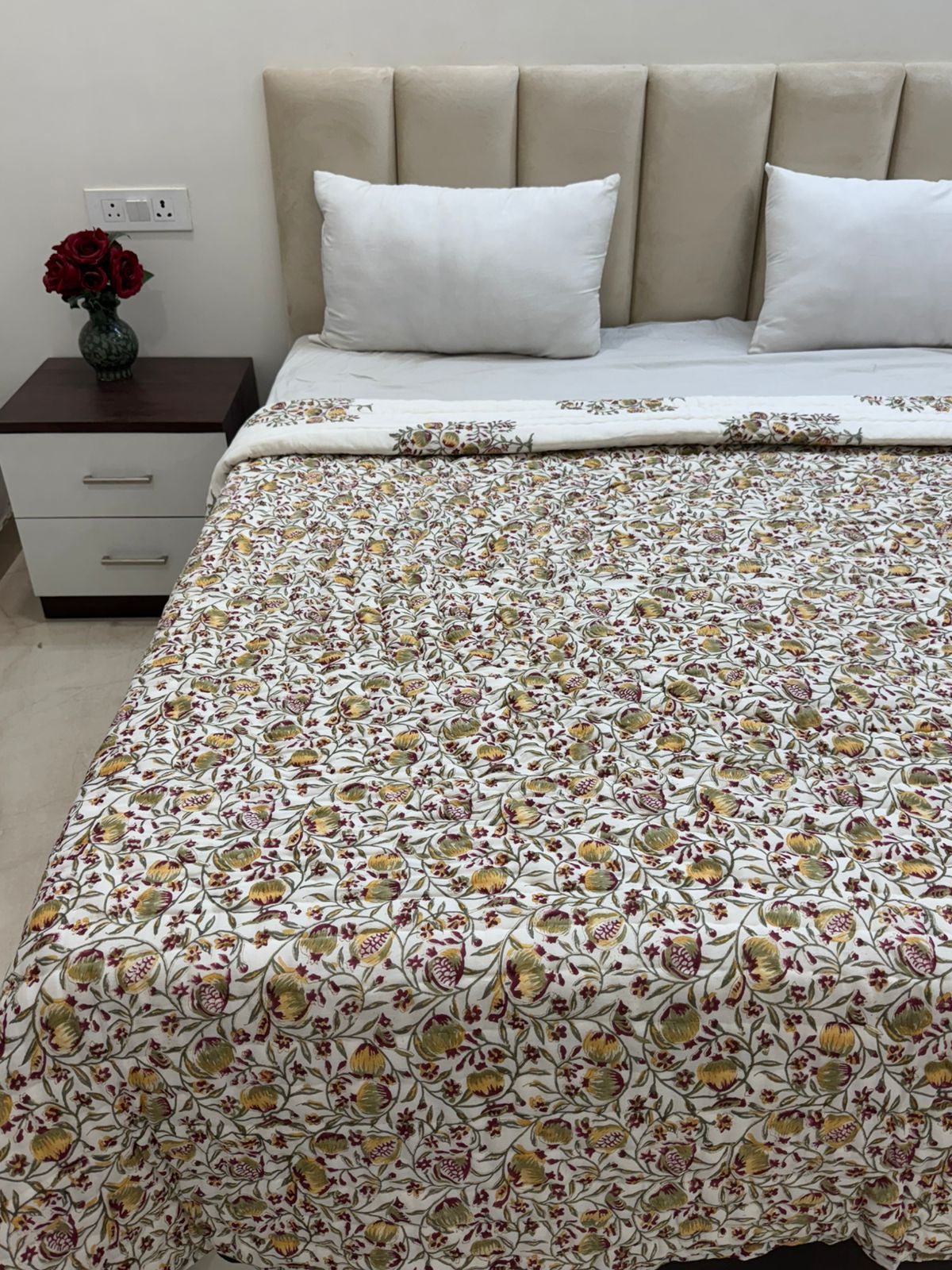 Persian Pomegranate Reversible Double Bed Quilt