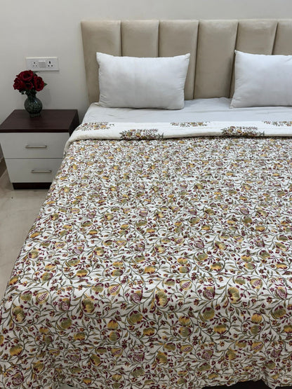 Persian Pomegranate Reversible Double Bed Quilt