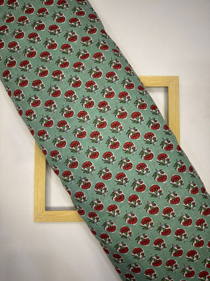 Pista Green Booti Cotton Fabric