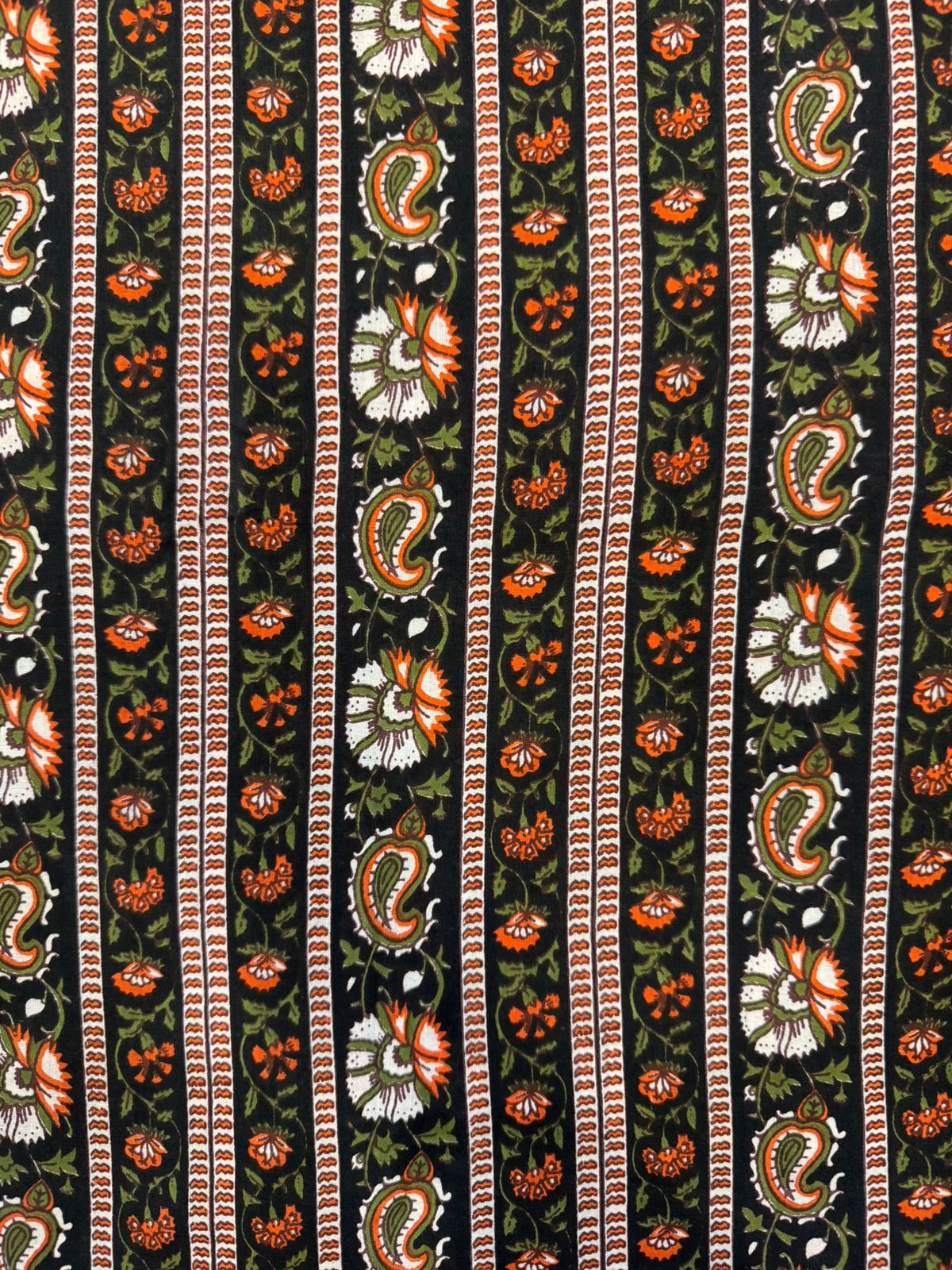 Black Amber Stripes Cotton Fabric