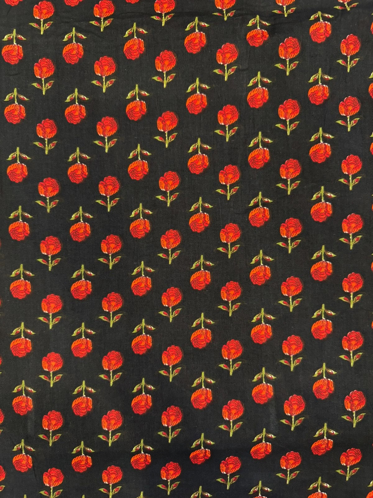 Black Amber Booti Cotton Fabric