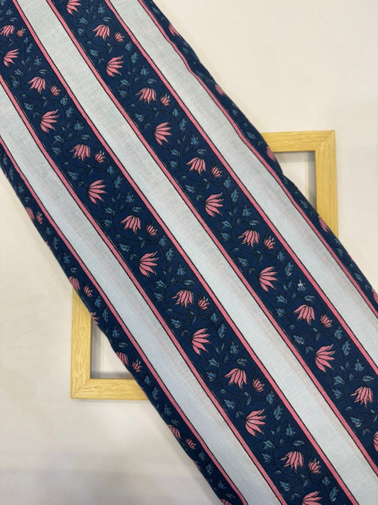 Blue Blush Stripes Cotton Fabric