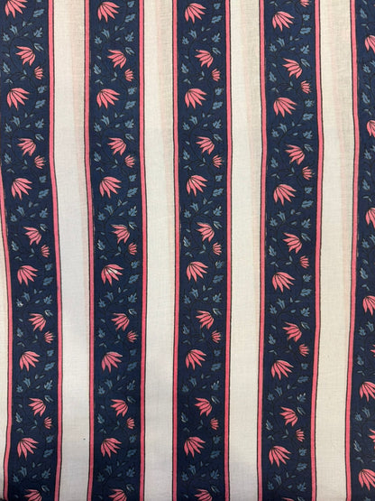Blue Blush Stripes Cotton Fabric