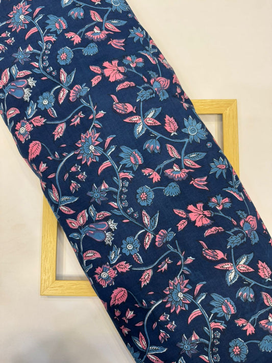 Blue Blush Jaal Cotton Fabric