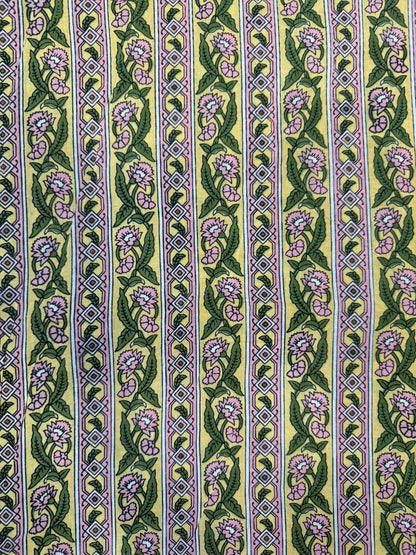 Pastel Yellow Stripes Cotton Fabric
