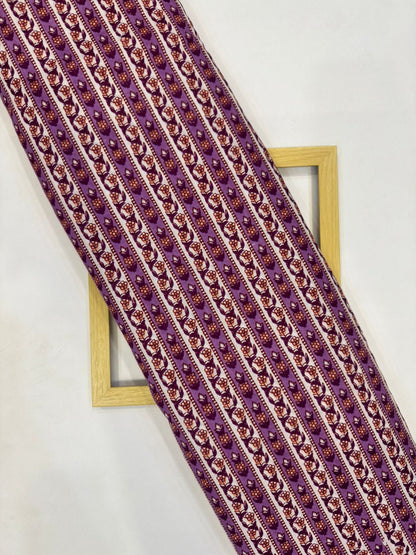 Mauve Stripes Cotton Fabric