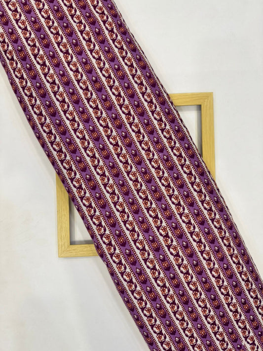 Mauve Stripes Cotton Fabric