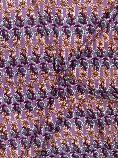 Mauve Booti Cotton Fabric