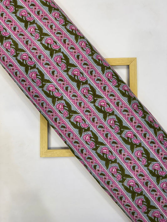 Pastel Mint Stripes Cotton Fabric