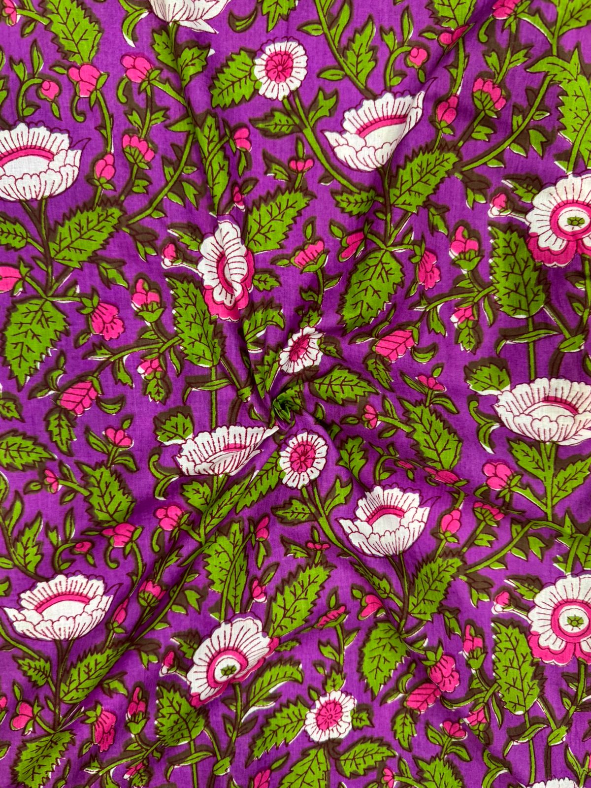 Purple Blossom Cotton Fabric