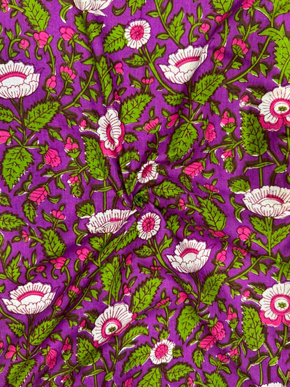 Purple Blossom Cotton Fabric