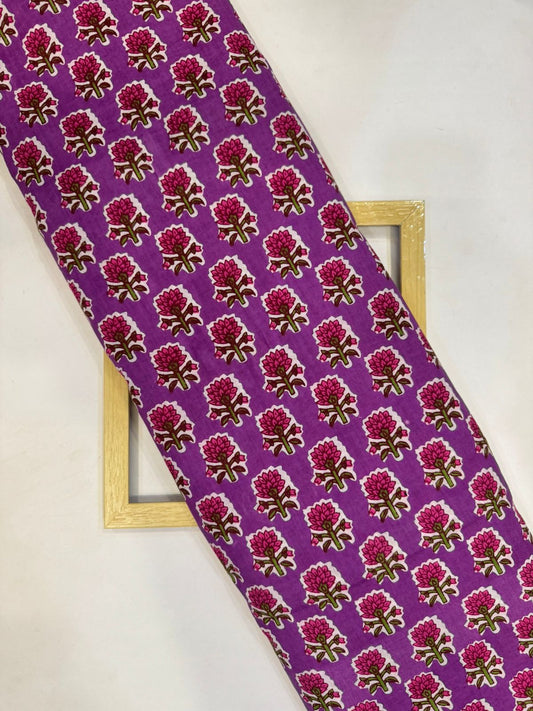Purple Booti Cotton Fabric