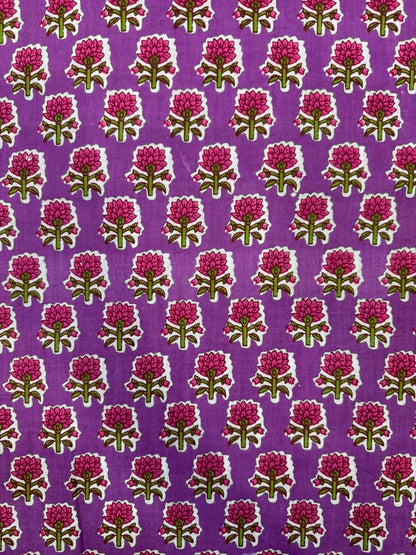 Purple Booti Cotton Fabric