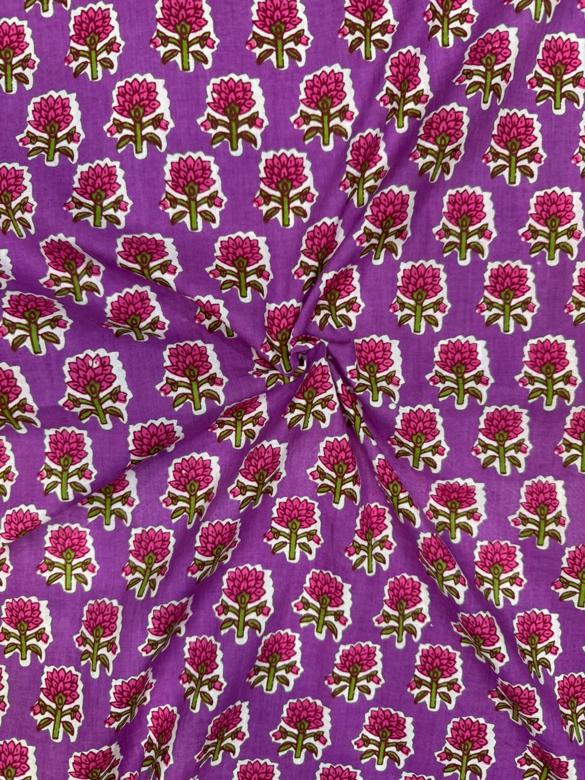 Purple Booti Cotton Fabric