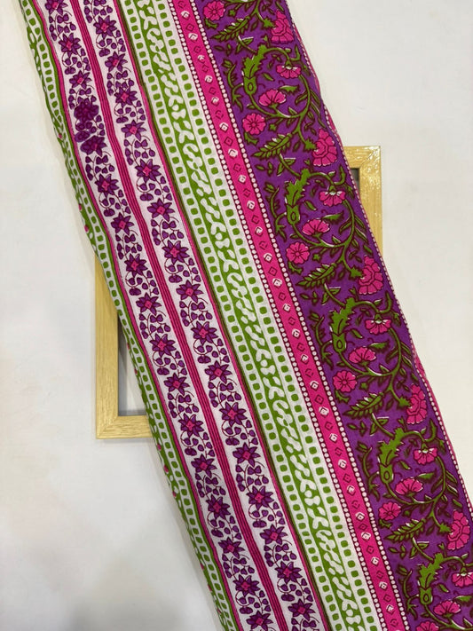 Purple Panel Cotton Fabric