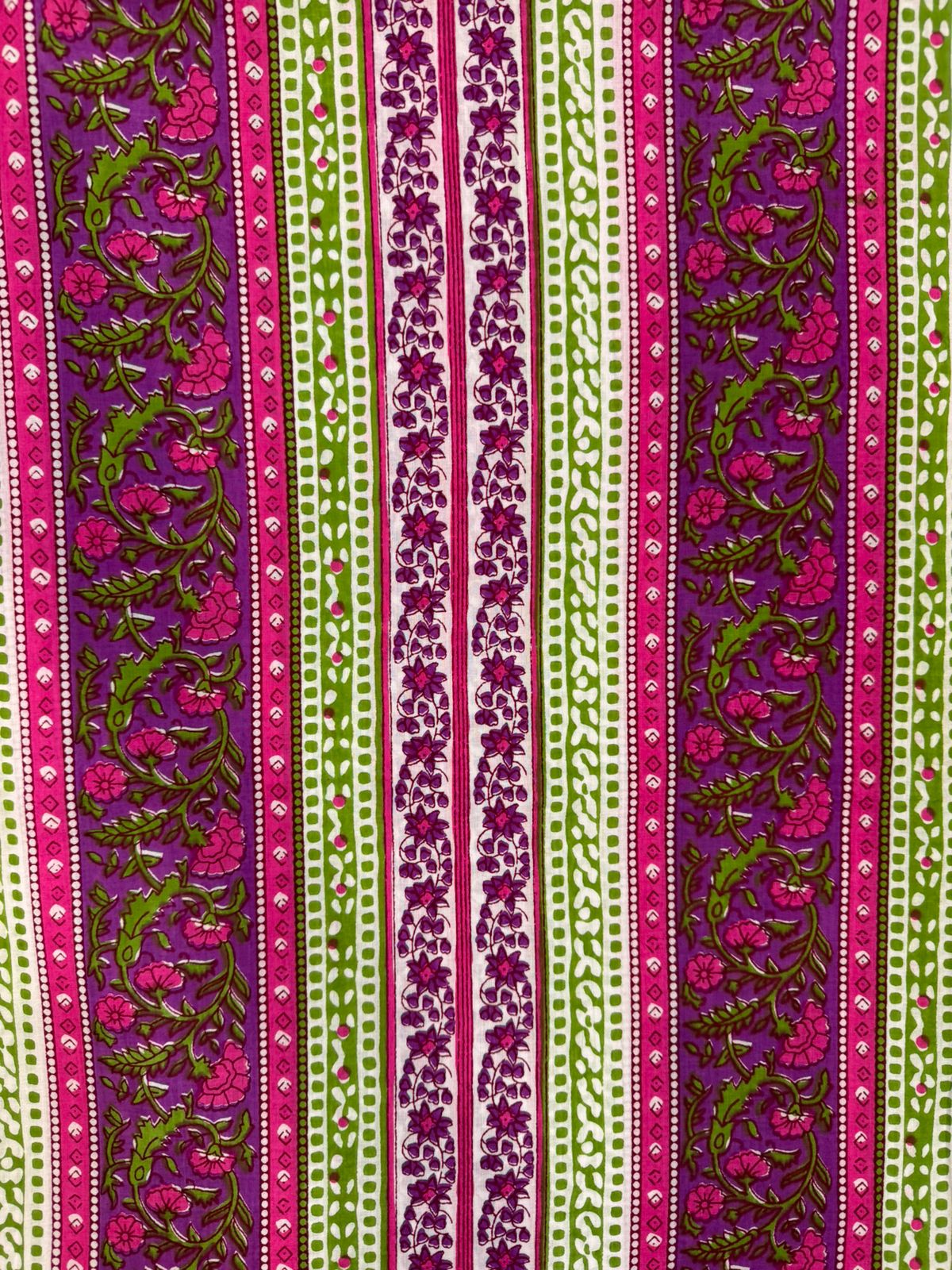 Purple Panel Cotton Fabric