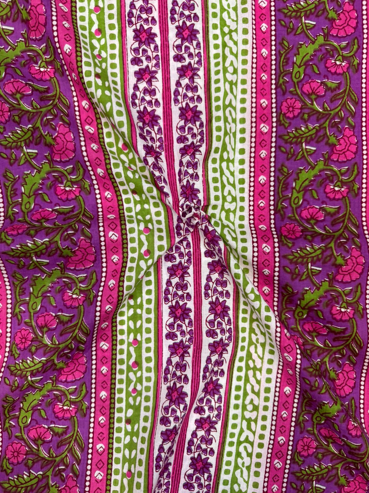 Purple Panel Cotton Fabric