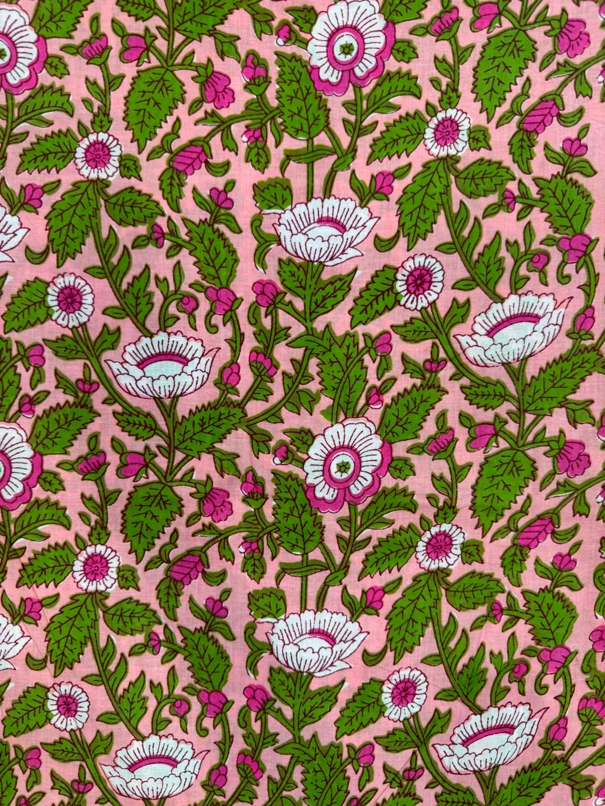 Peach Pink Blossom Cotton Fabric