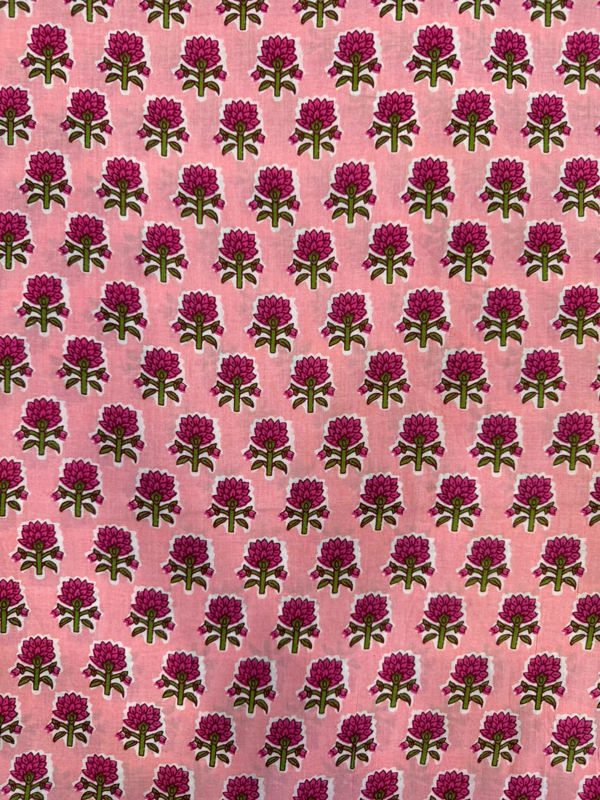 Peach Pink Booti Cotton Fabric
