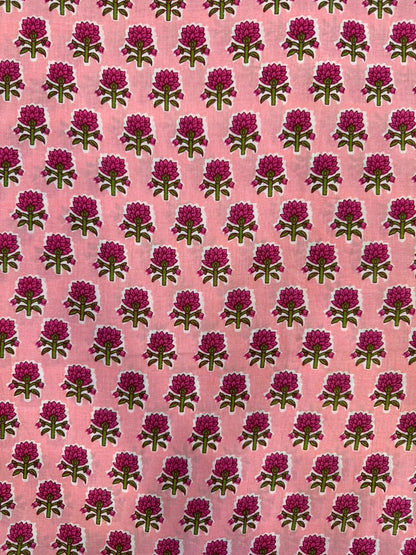 Peach Pink Booti Cotton Fabric