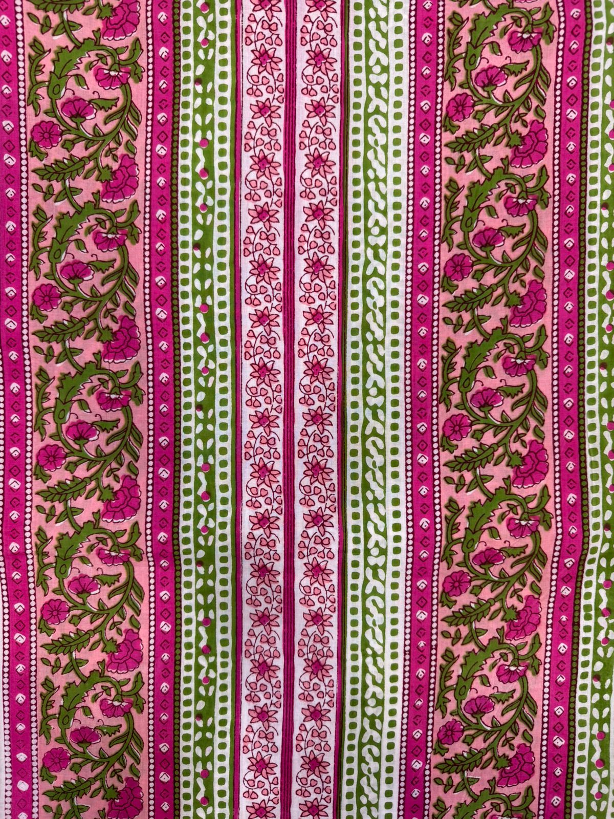 Peach Pink Panel Cotton Fabric