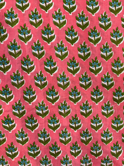 Pink Booti Cotton Fabric