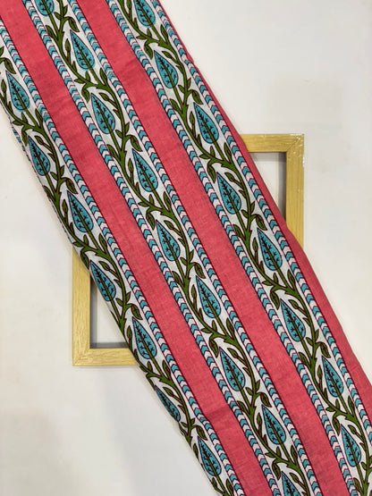 Pink Stripes Cotton Fabric