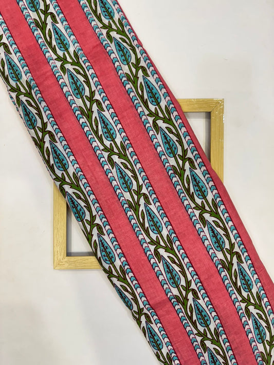 Pink Stripes Cotton Fabric