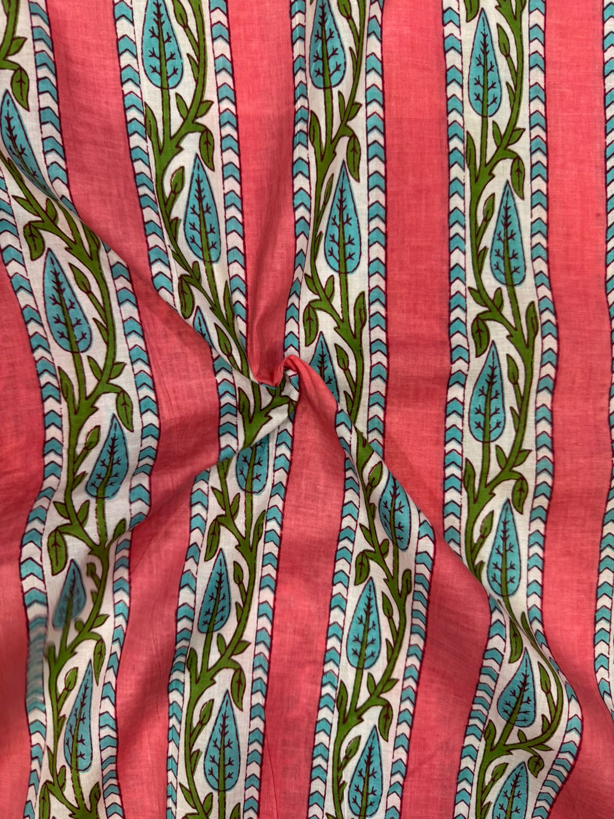 Pink Stripes Cotton Fabric