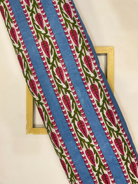 Blue Stripes Cotton Fabric