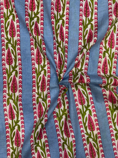 Blue Stripes Cotton Fabric