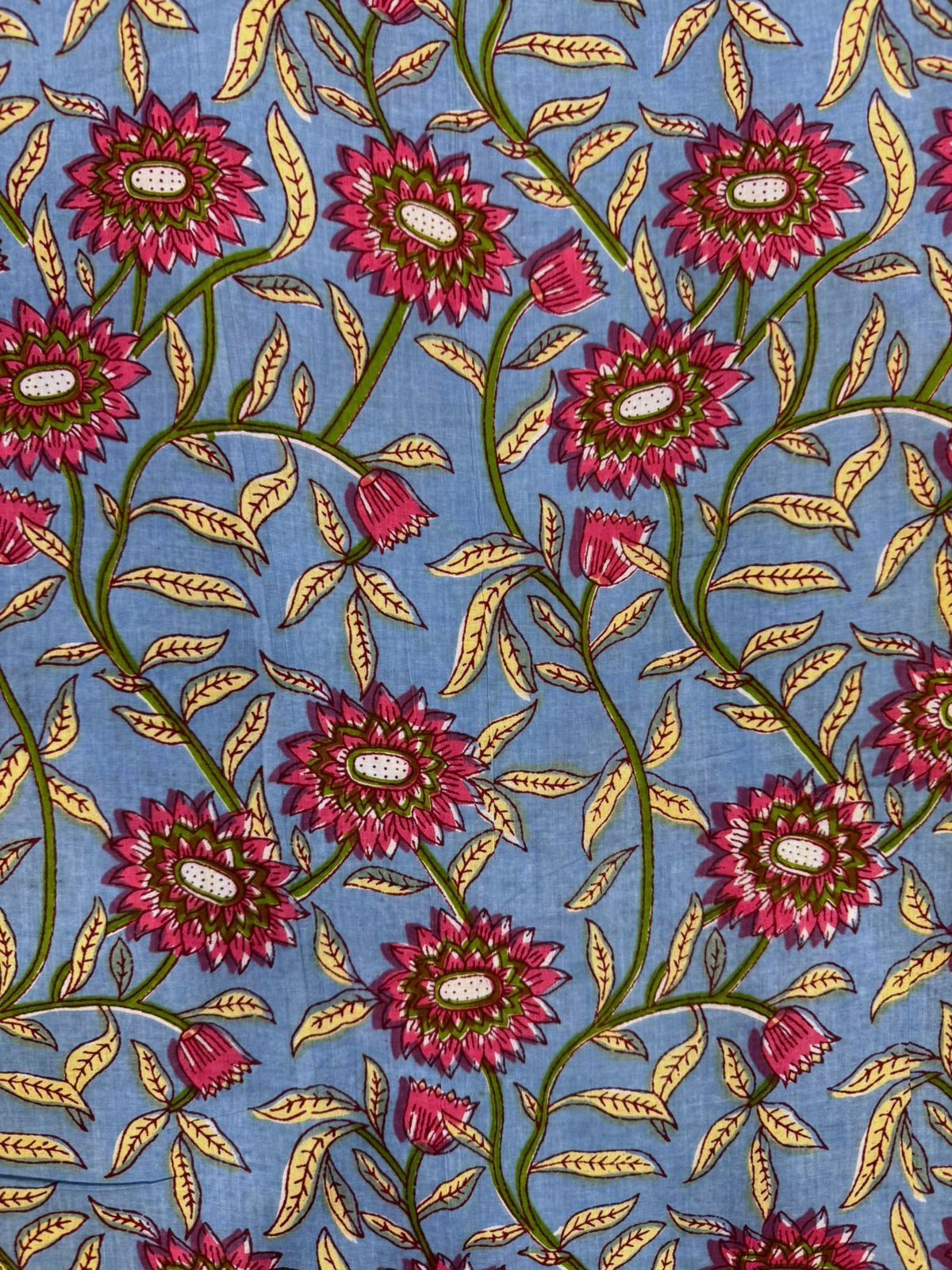 Blue Bloom Cotton Fabric