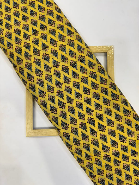 Yellow Booti Cotton Fabric